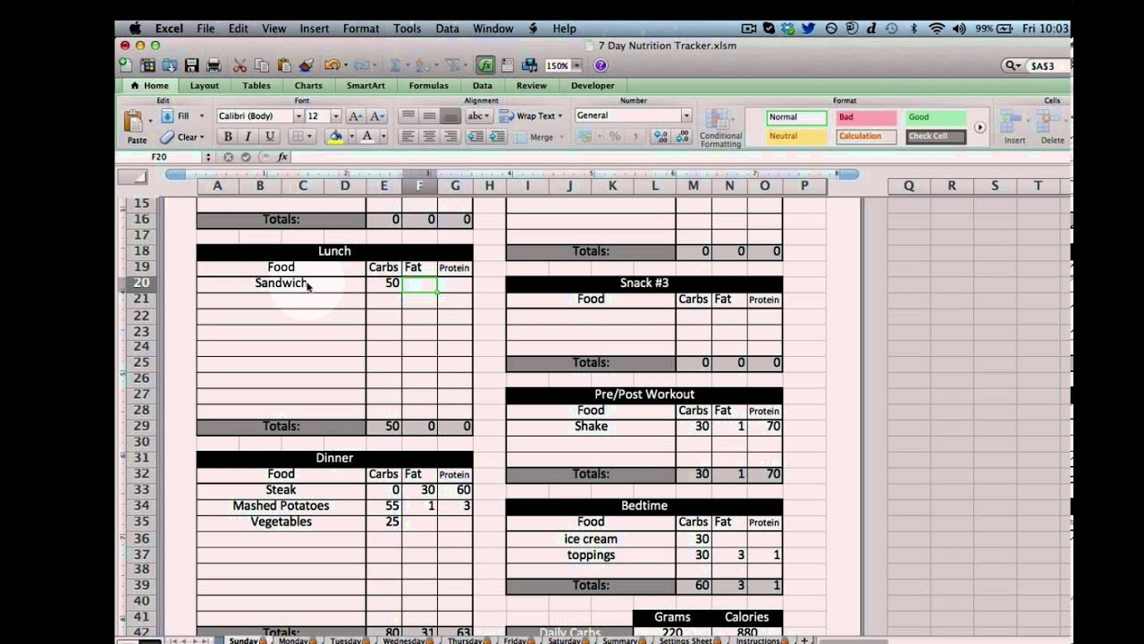 Macronutrient Spreadsheet Throughout Macronutrient Spreadsheet Outstanding Inventory Spreadsheet