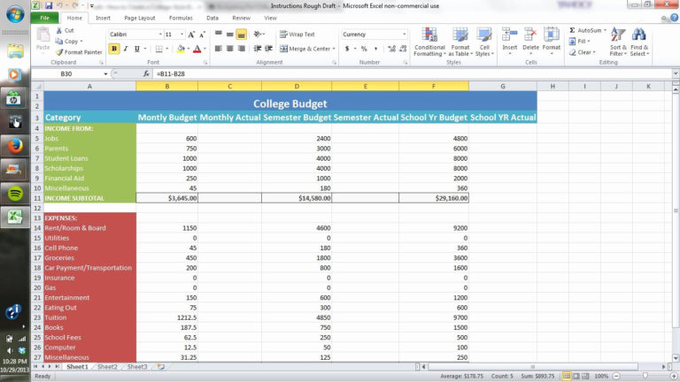 Making A Spreadsheet For Bills in How To Make Spreadsheets On Excel