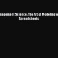 Management Science The Art Of Modeling With Spreadsheets Pdf Inside Download Management Science: The Art Of Modeling With Spreadsheets