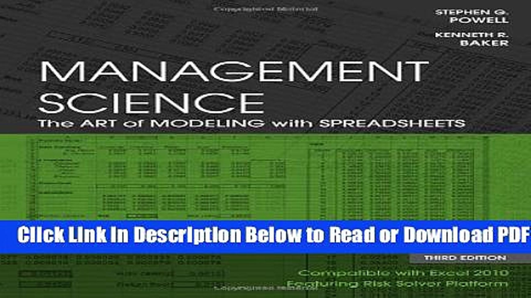 Management Science The Art Of Modeling With Spreadsheets Pdf Intended For Pdf] Management Science: The Art Of Modeling With Spreadsheets