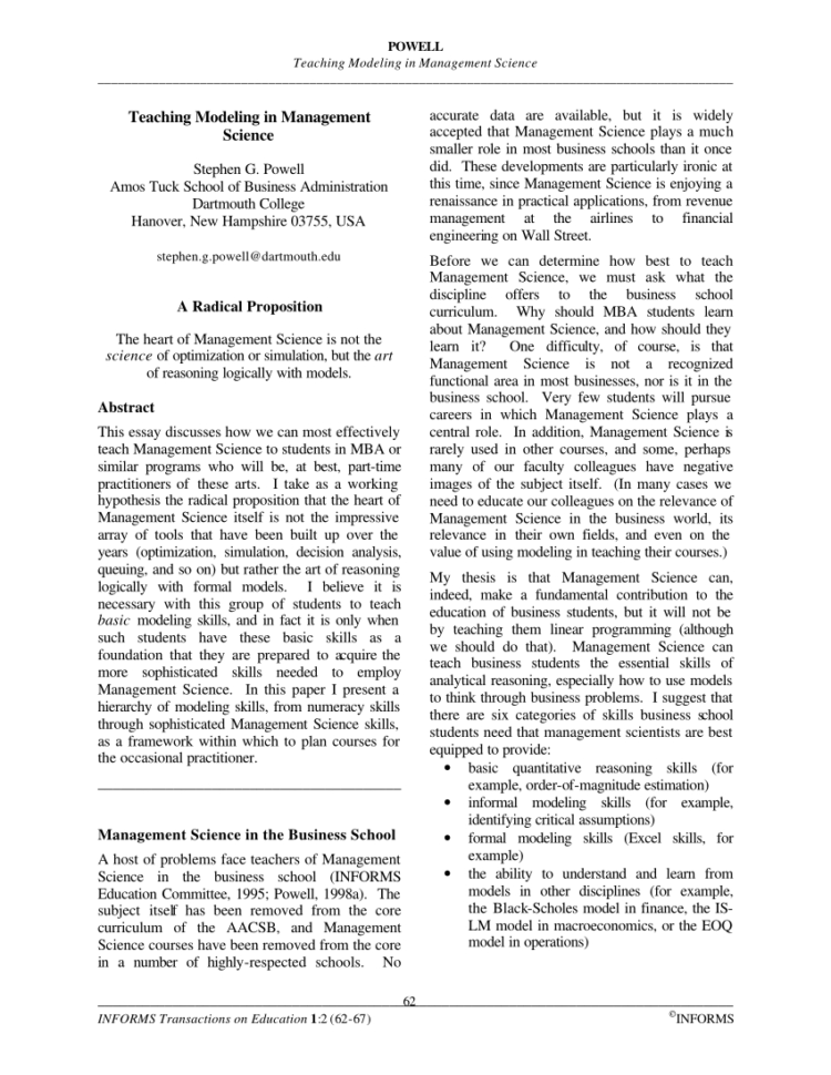 Management Science The Art Of Modeling With Spreadsheets Pdf With Pdf Essential Spreadsheet Modeling Course For Business Students