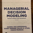 Managerial Decision Modeling With Spreadsheets 2Nd Edition Pdf Regarding Managerial Decision Modeling : Business Analytics With Spreadsheets