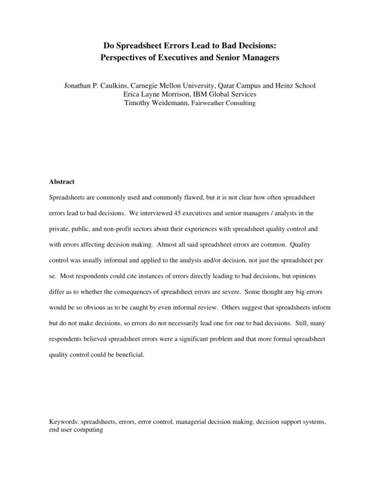 Managerial Decision Modeling With Spreadsheets 3Rd Edition Answers In Pdf A Framework For Building Spreadsheet Based Decision Models