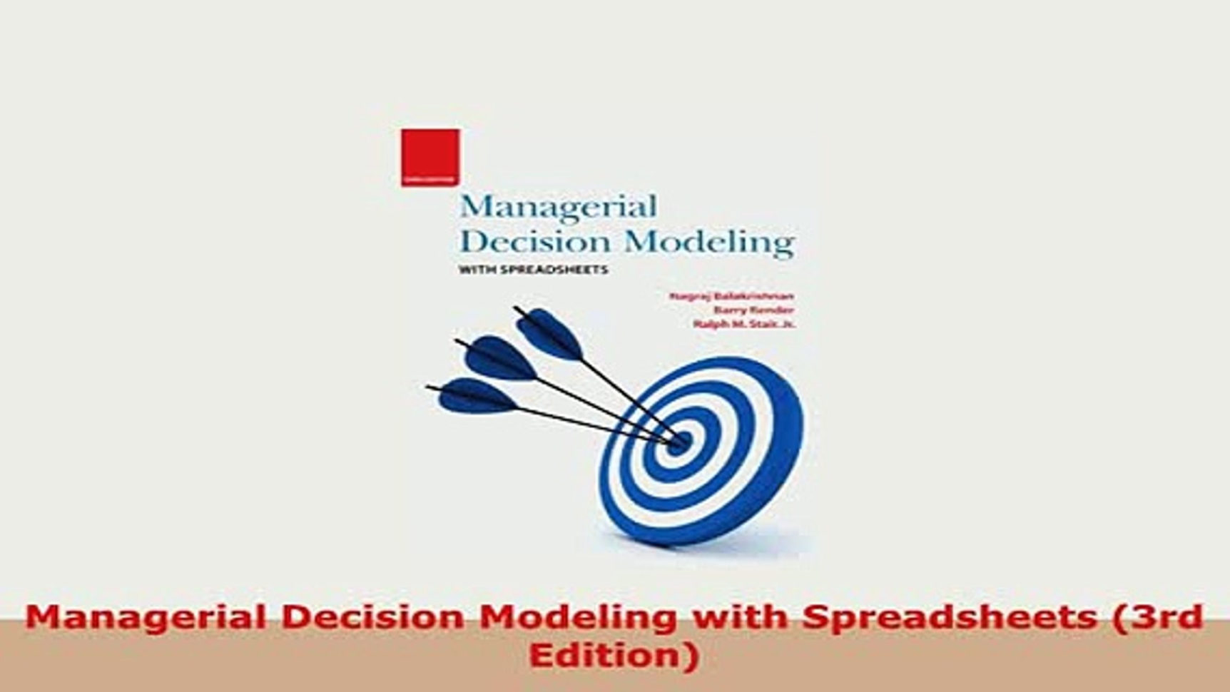 Managerial Decision Modeling With Spreadsheets 3Rd Edition In Pdf ...