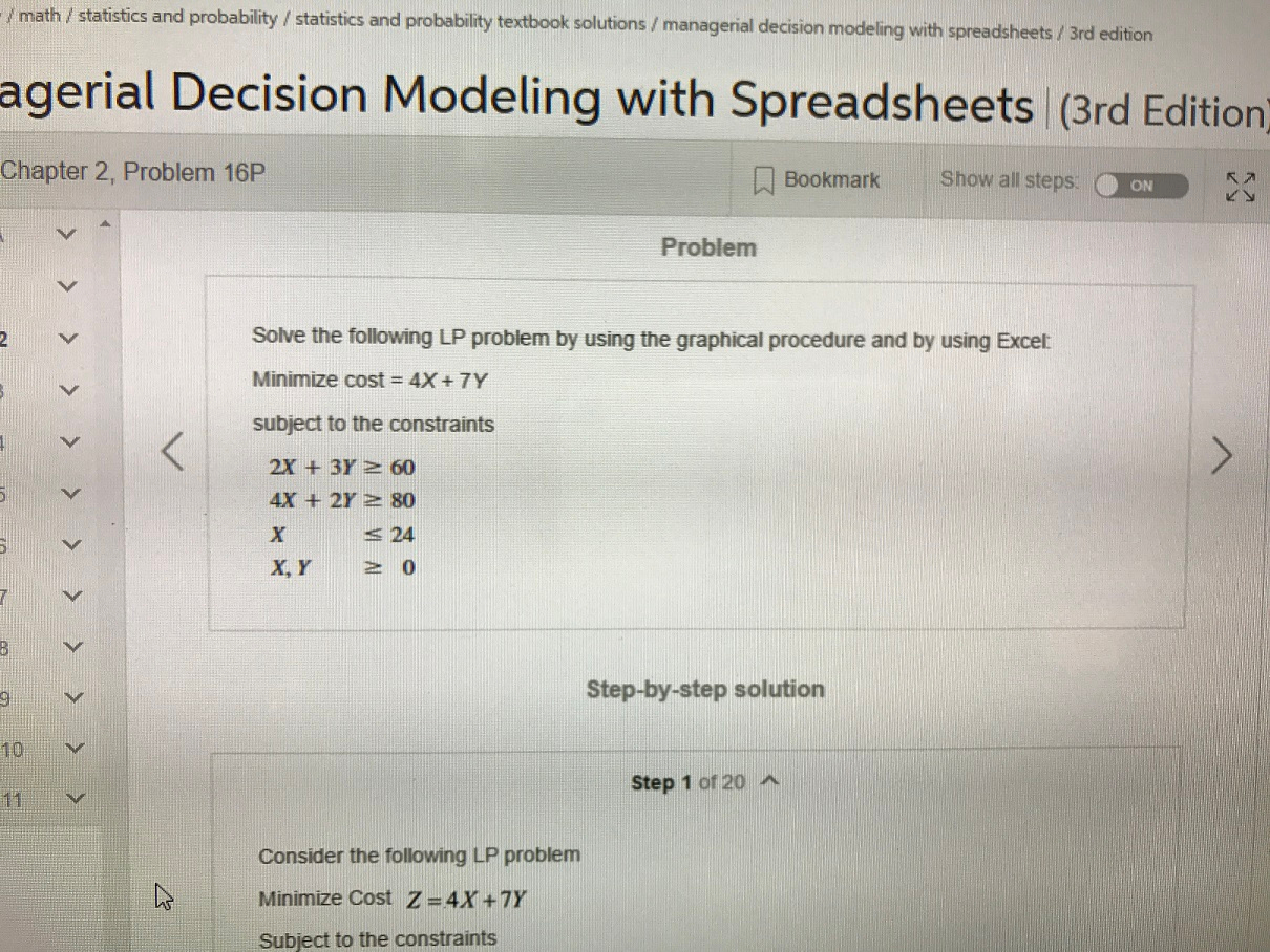 Managerial Decision Modeling With Spreadsheets 3Rd Edition in Solved: Math Statistics And Probability Statistics Probabi