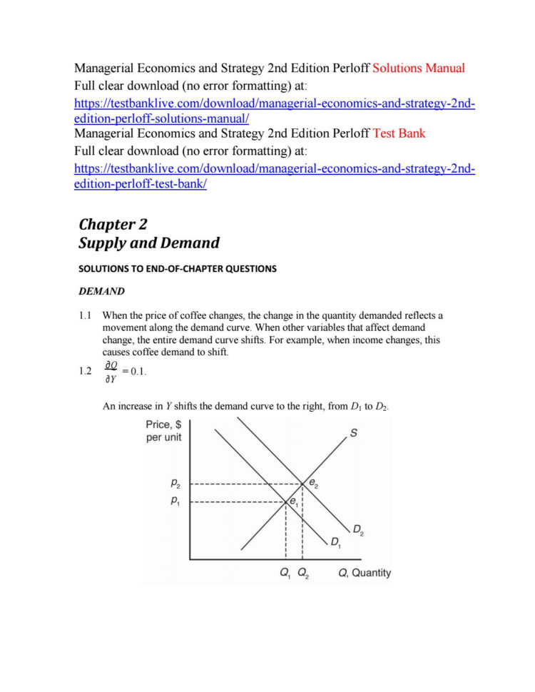 Managerial Decision Modeling With Spreadsheets Solutions Manual Download Free Inside Managerial Economics And Strategy 2Nd Edition Perloff Solutions