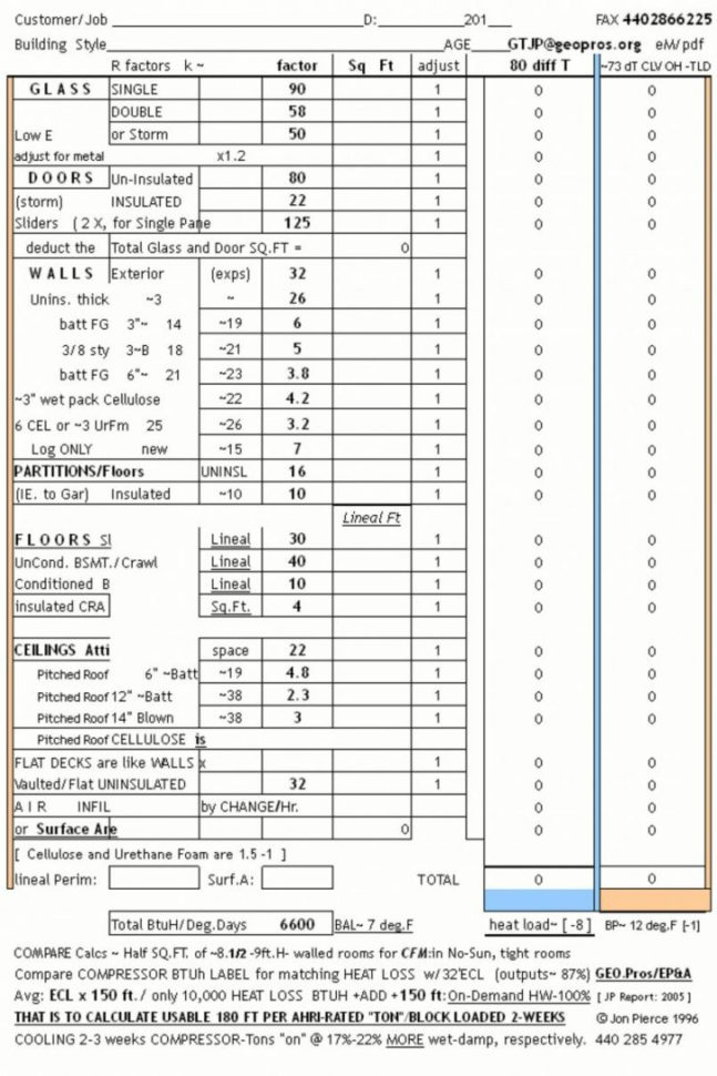 Manual S Spreadsheet For Manual S Spreadsheet How To Perform Heat Loss Calculation Part J