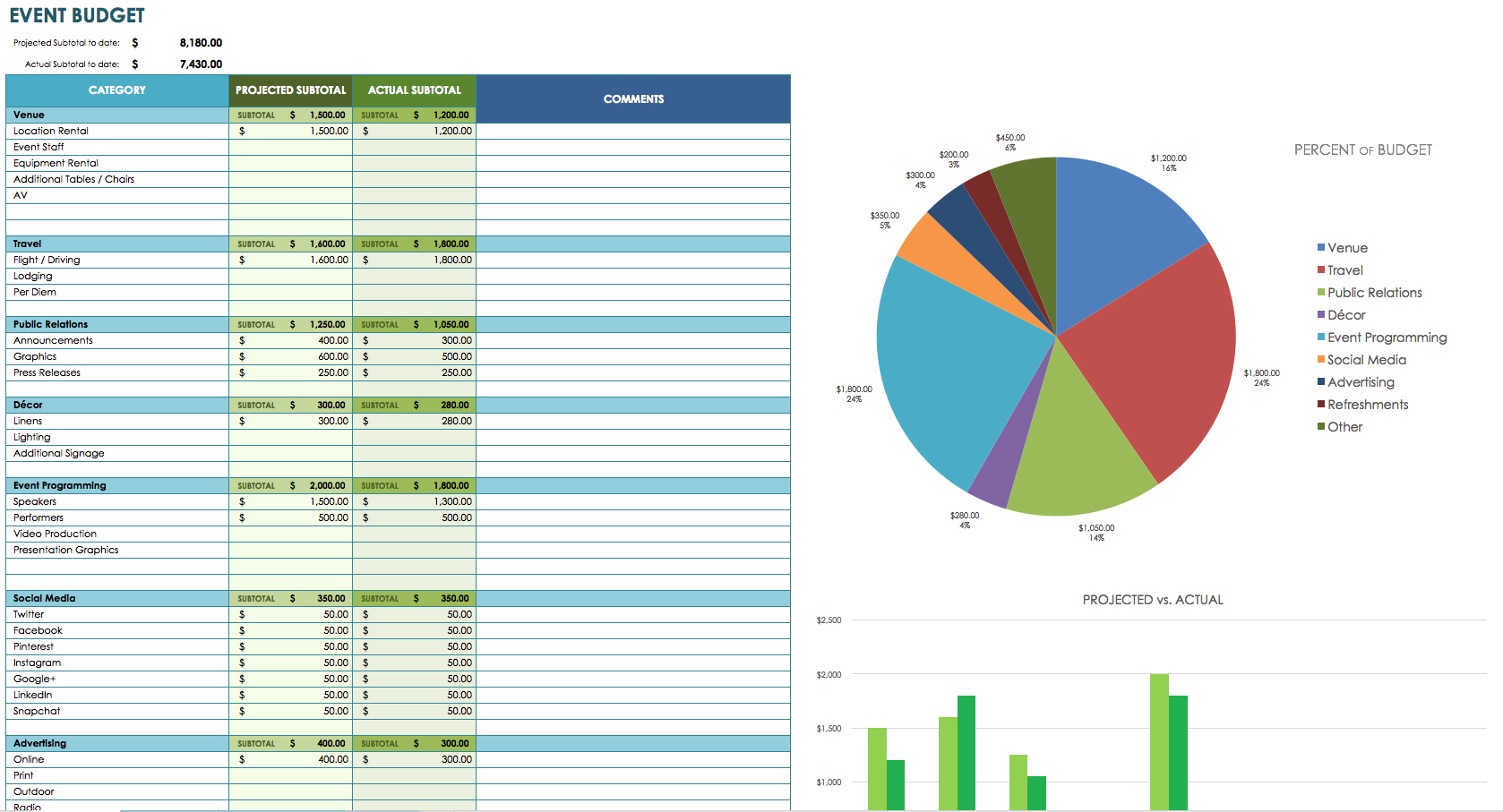 market research excel template