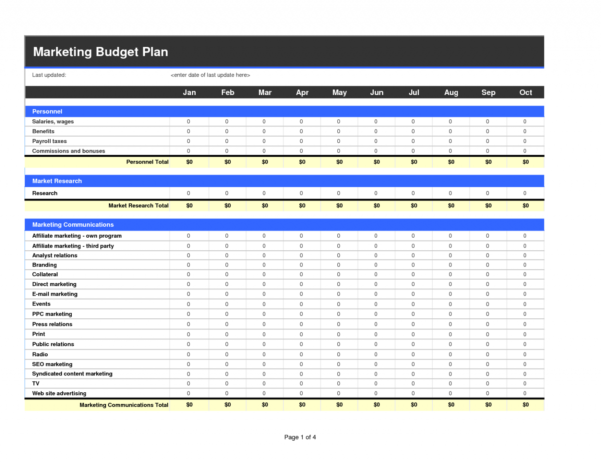 Marketing Budget Spreadsheet Template — db-excel.com