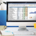 Marketing Spreadsheet For Spreadsheet Marketing Budget Report File Concept Stock Photo