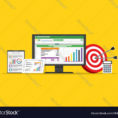 Marketing Spreadsheet Within Spreadsheet Business Finance Data And Marketing Vector Image