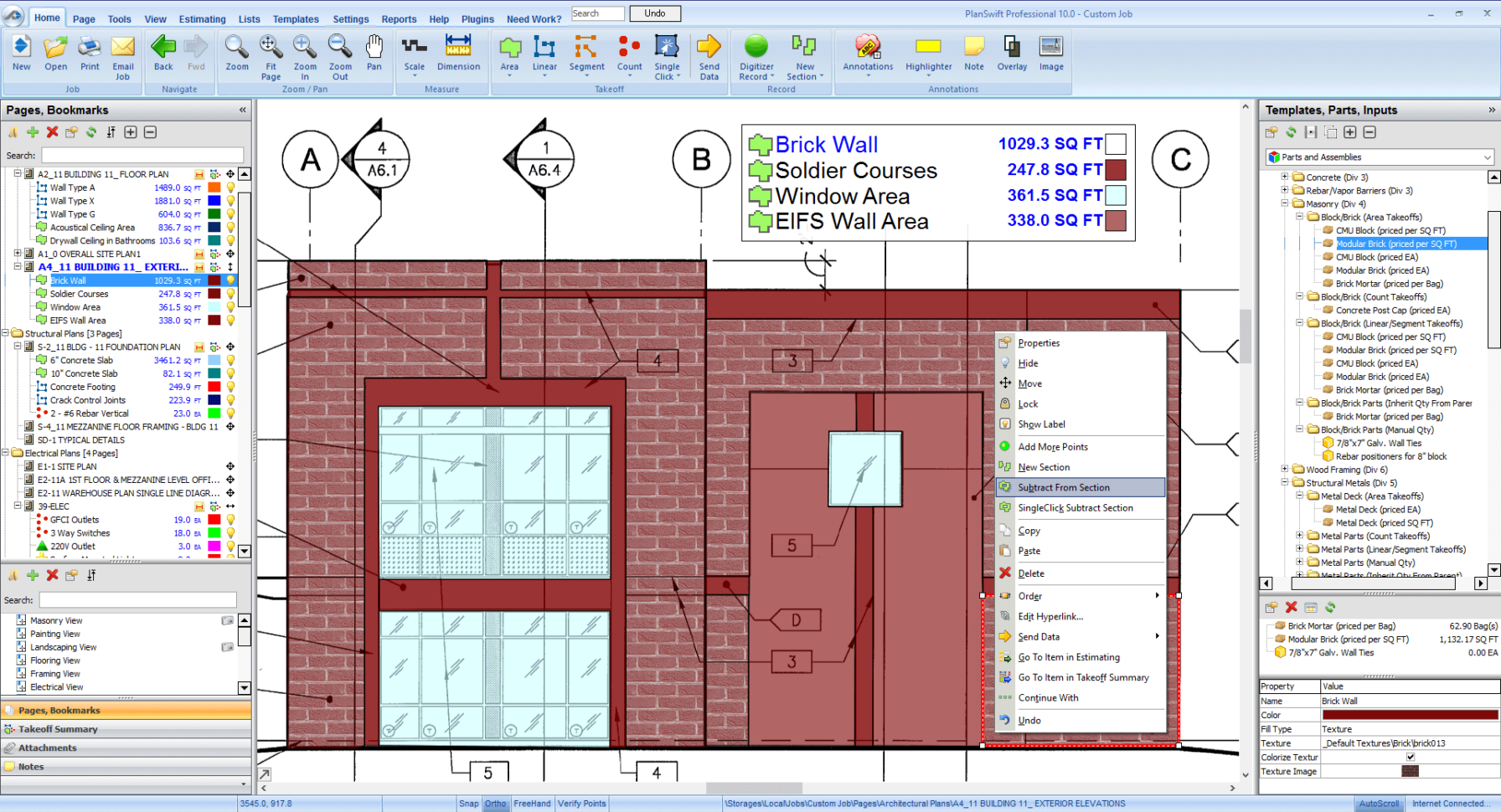 Masonry Estimating Spreadsheet Inside Masonry Estimating Software  Planswift