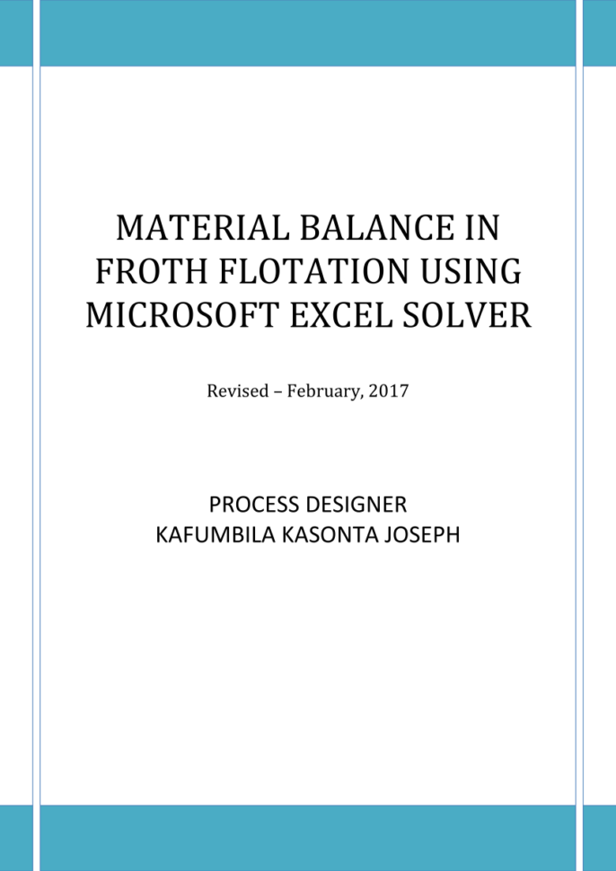 Mass Balance Spreadsheet Template Intended For Pdf Material Balance In Froth Flotation Using Microsoft Excel Solver Mass Balance Spreadsheet Template Intended For Pdf Material Balance In Froth Flotation Using Microsoft Excel Solver