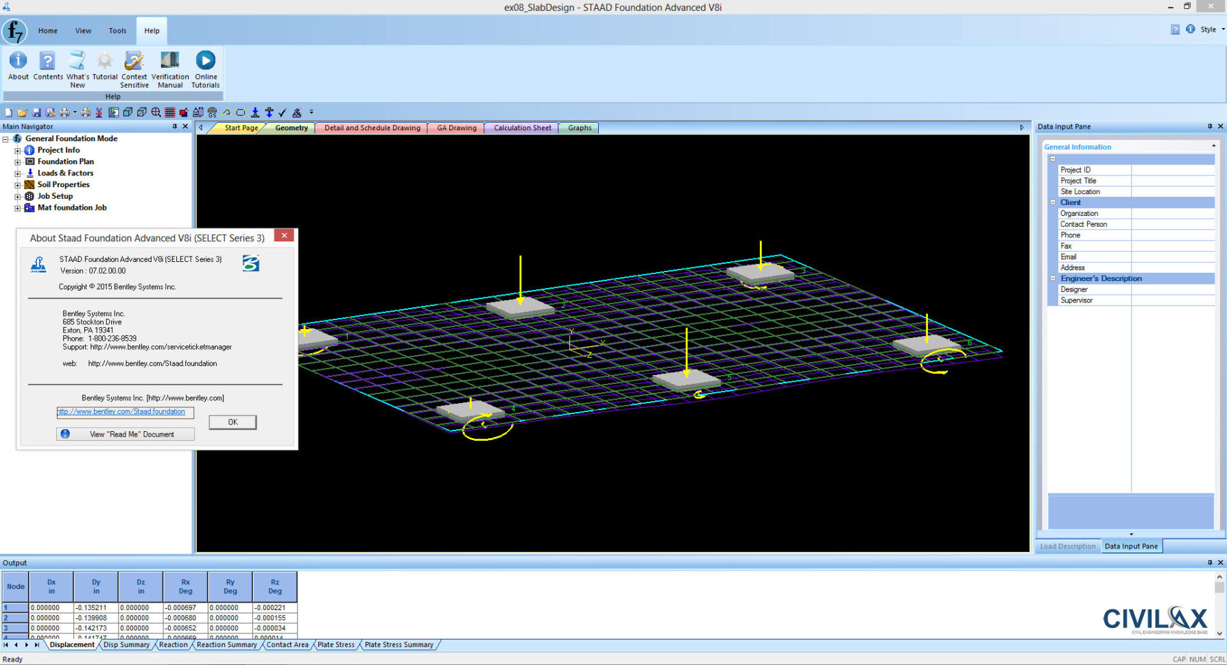 Mat Foundation Design Spreadsheet With Regard To Staad Foundation Advanced V8I Selectseries 3 07.02.00.00  Civil