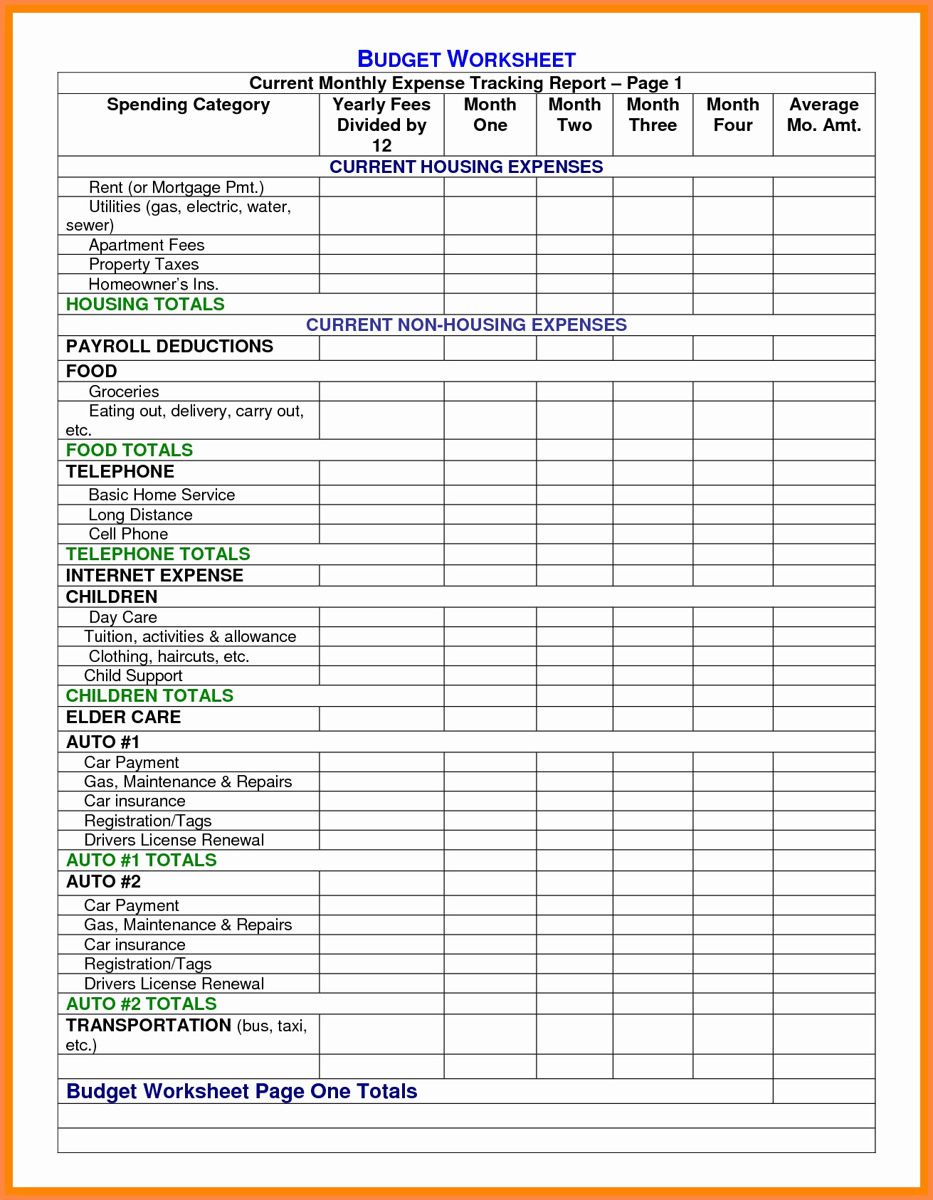 how to build a home budget spreadsheet
