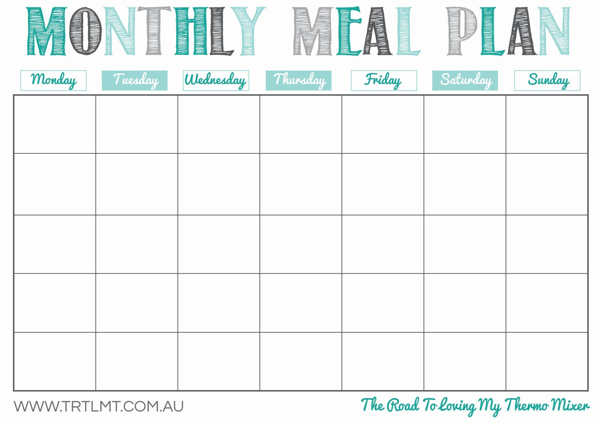 Meal Plan Spreadsheet Template Free