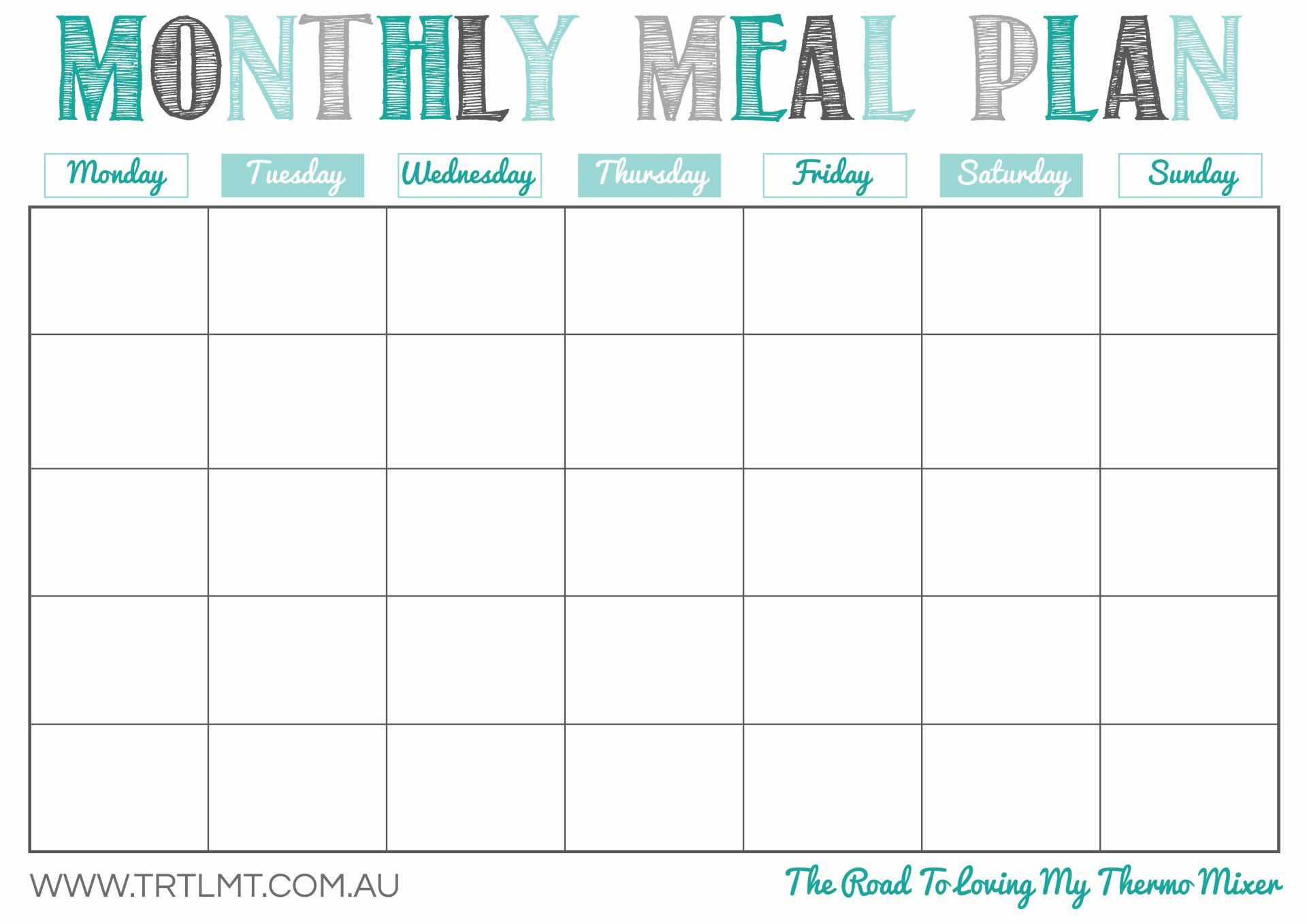 Meal Plan Spreadsheet Db excel