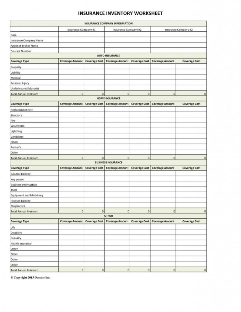 Medical Insurance Comparison Spreadsheet — db-excel.com