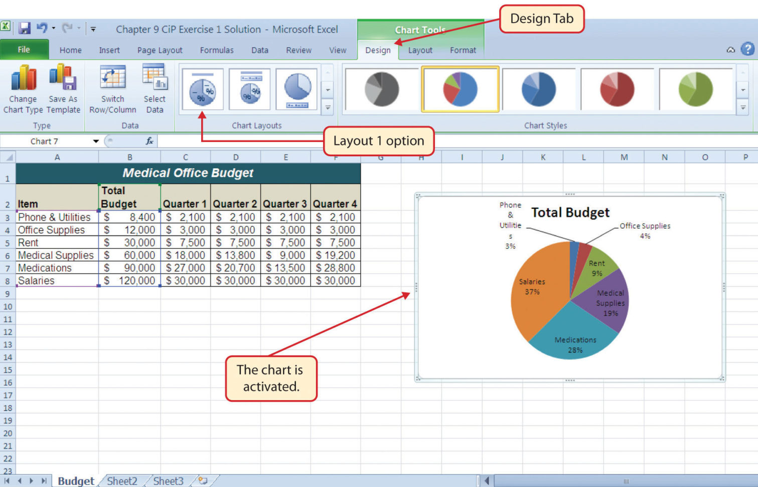 Medical Practice Budget Spreadsheet Regarding Chapter Assignments And Tests