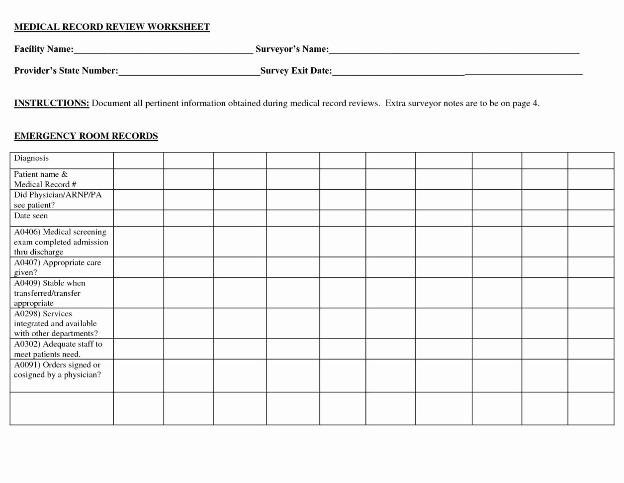 Medical Record Spreadsheet Google Spreadshee medical records ...