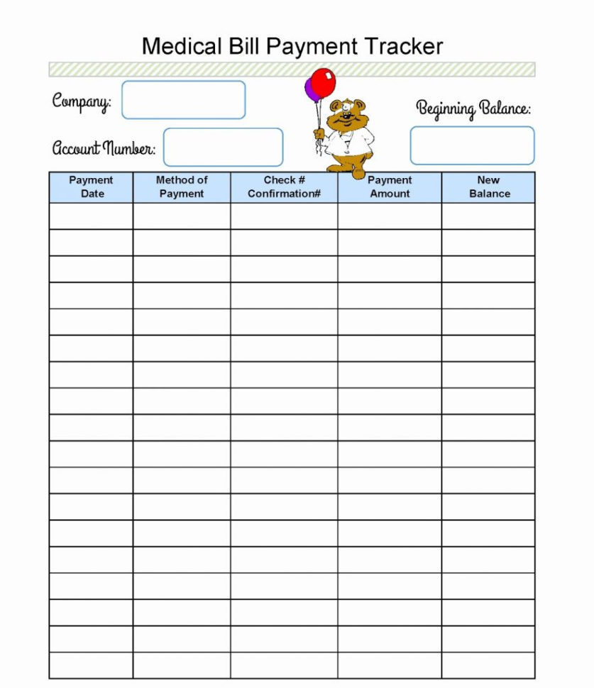 Medical Tracker Spreadsheet Regarding Bill Tracking Spreadsheet Template Payment Tracker Awesome Medical