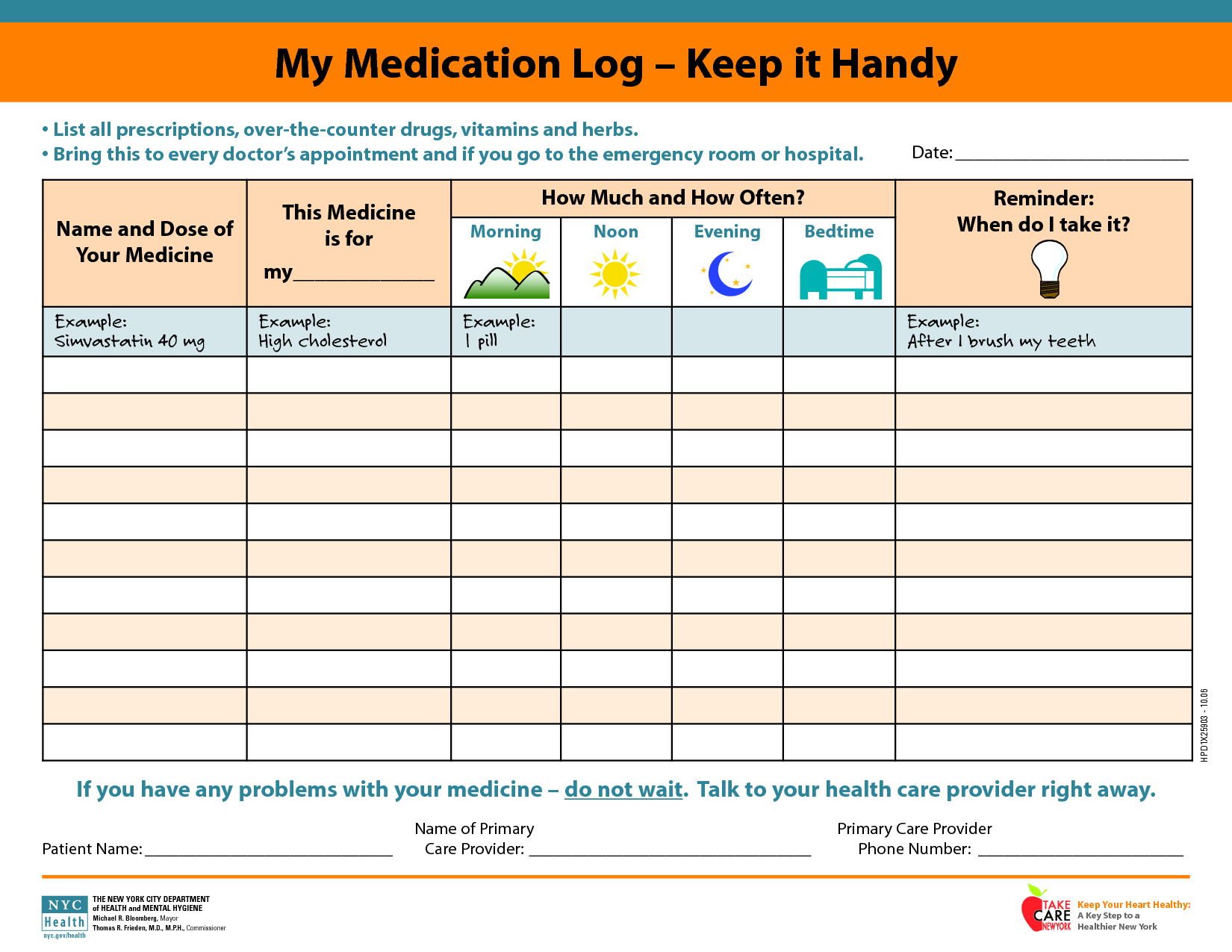 Medicine Spreadsheet pertaining to Daily Medicationdule Spreadsheet