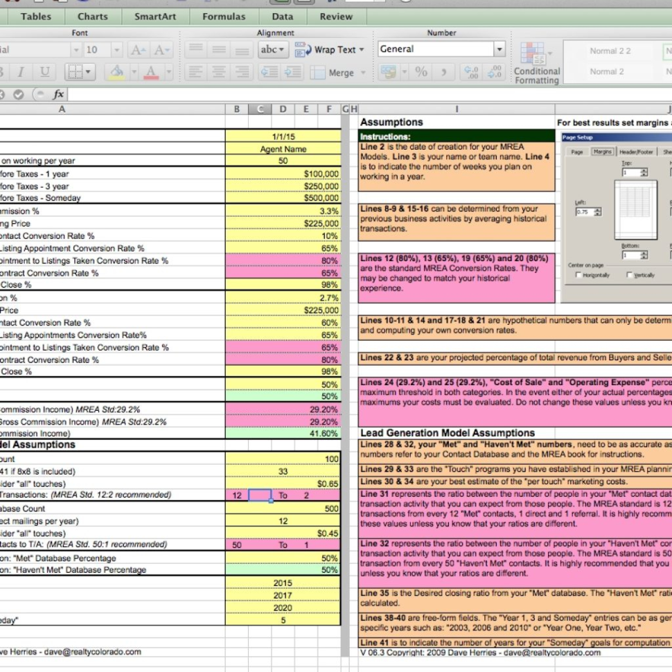 Millionaire Real Estate Agent Spreadsheet Pertaining To The Millionaire Real Estate Agent 4 Models Spreadsheet  Keller