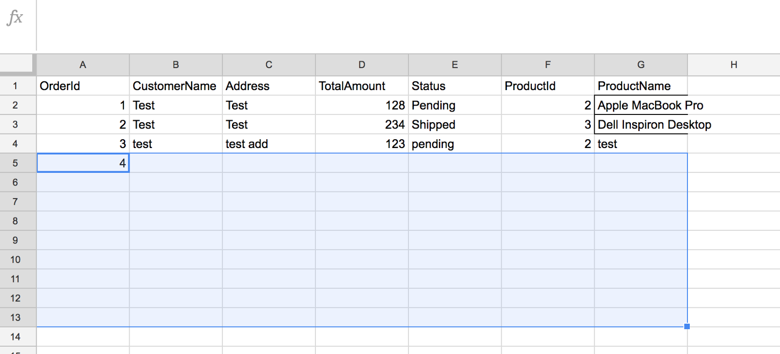 Mobile Spreadsheet App in Create Mobile Apps From