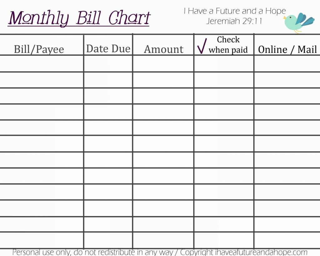 Monthly Bill Tracker Spreadsheet Throughout Monthly Bills Spreadsheet Template Excel With File Cover Page Plus