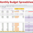 Monthly Budget Excel Spreadsheet Template In Monthly Bills Template Spreadsheet Budget Excel Downloadheet Simple