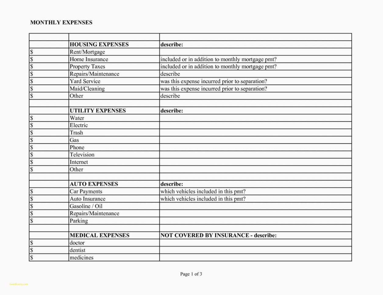 Monthly Expense Spreadsheet For Home Intended For Monthly Expenses Spreadsheet Template Excel  Awal Mula