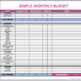 Monthly Household Expenses Spreadsheet With Simple Monthly Budget Household Expenses Spreadsheet Examples Spread