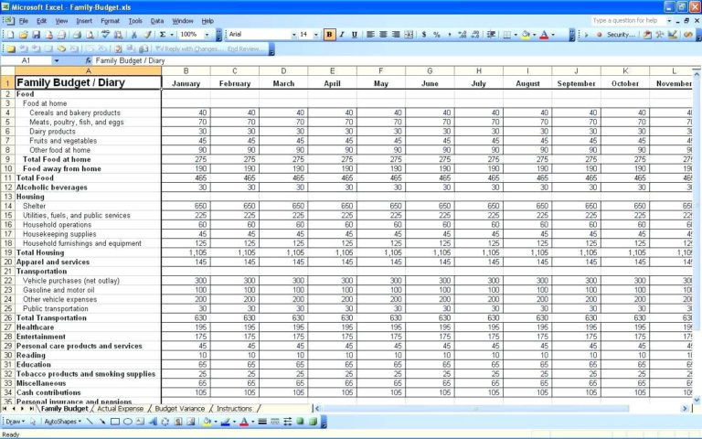 Monthly Outgoings Spreadsheet Template — db-excel.com