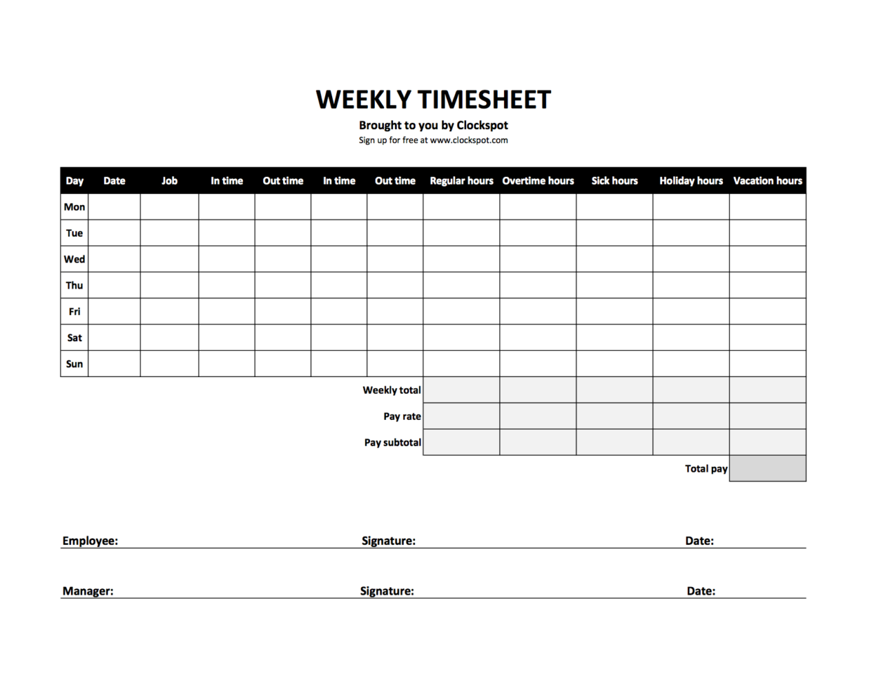 Monthly Timesheet Excel Spreadsheet — Db