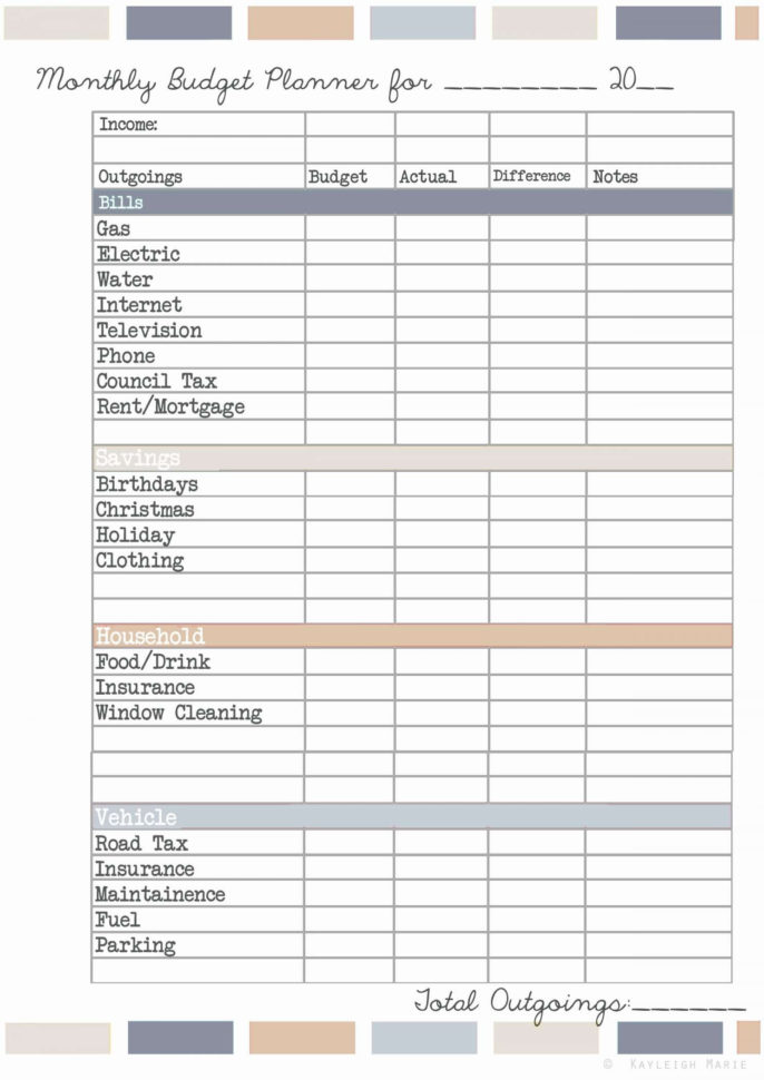 Mortgage Budget Planner Spreadsheet throughout Excel Spreadsheet Budget ...