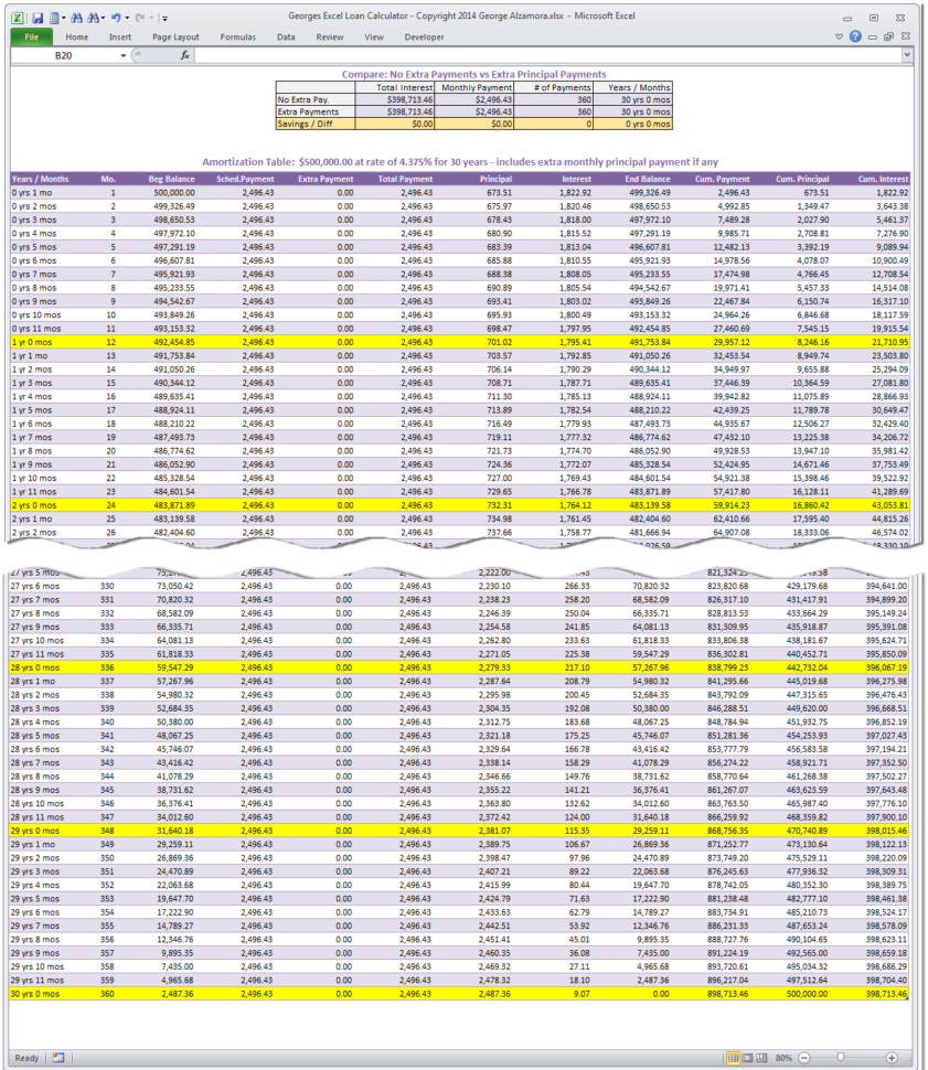 Mortgage Payment Calculator Spreadsheet Inside Mortgage Loan Calculator In Excel  My Mortgage Home Loan