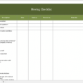 Moving Checklist Excel Spreadsheet With Regard To Free Moving Checklist  Excel Templates For Every Purpose