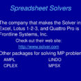 Mp Spreadsheet Regarding Spreadsheet Modeling  Decision Analysis  Ppt Download