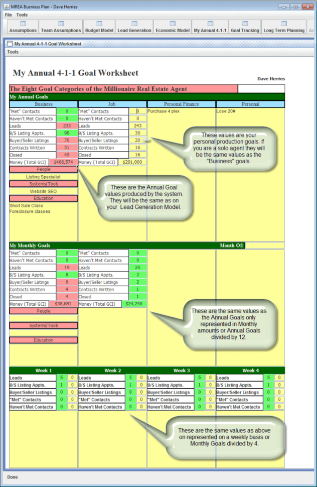 Mrea Business Planning Spreadsheet Within 411 Worksheet  Productivity Mastery