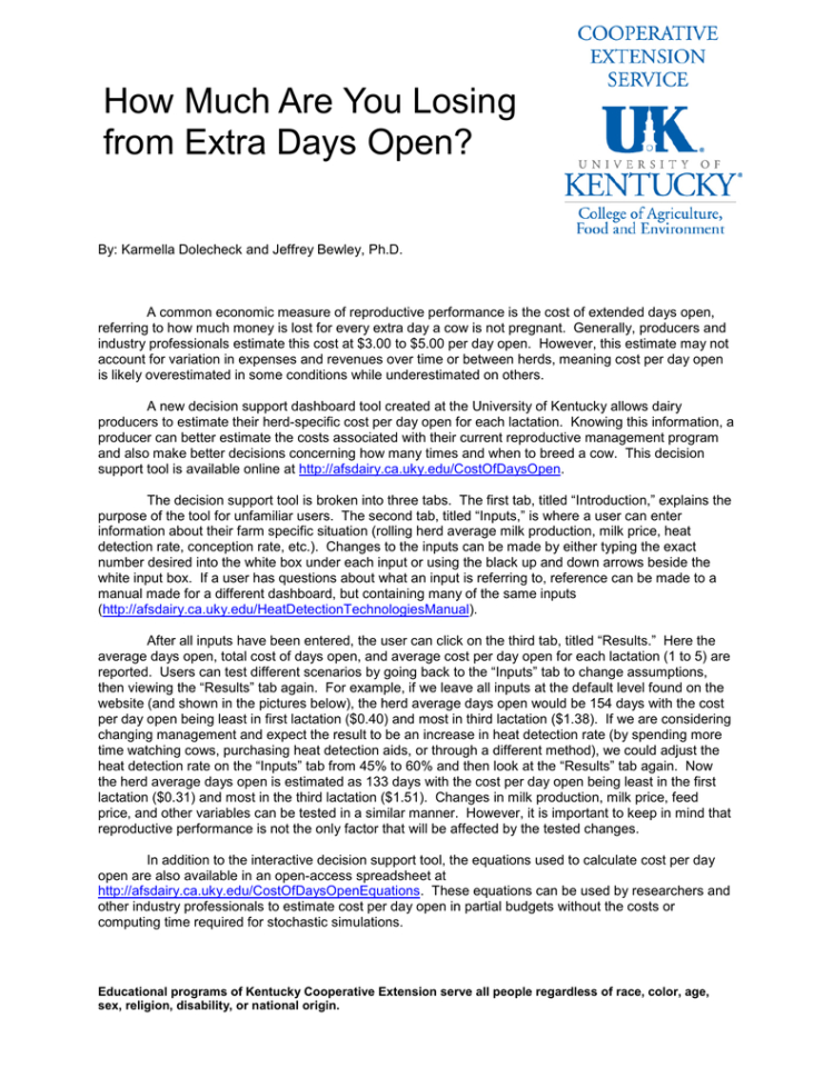 National Spreadsheet Day With Regard To How Much Are You Losing From Extra Days Open?