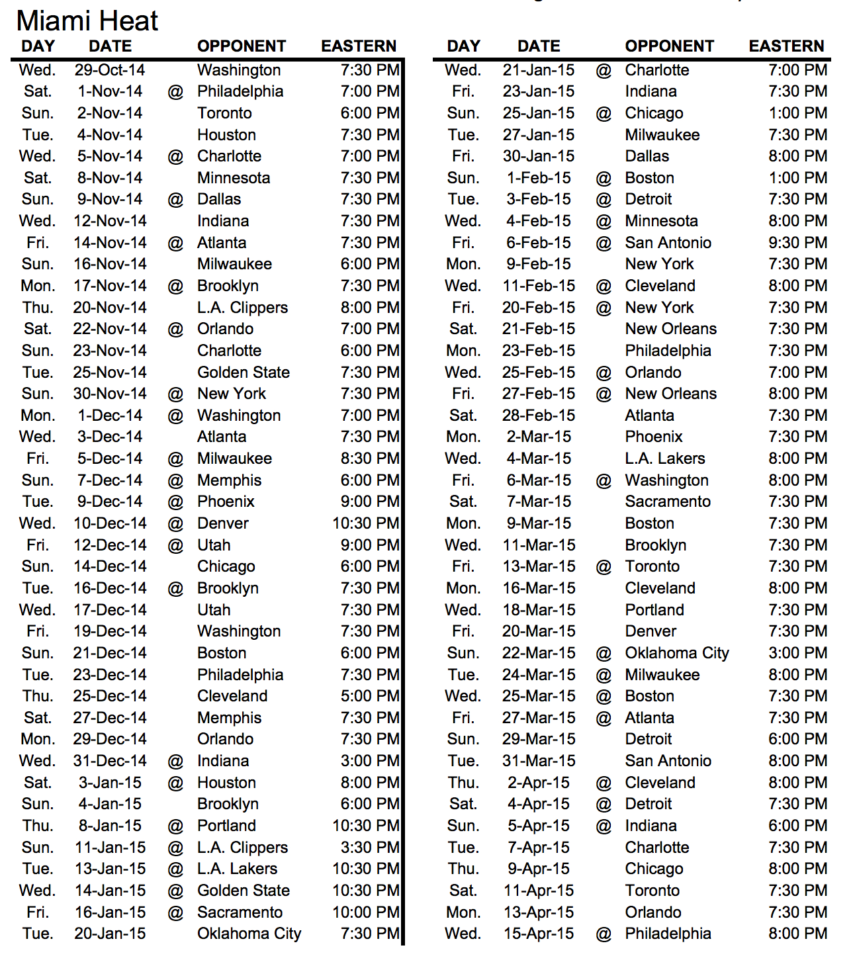 Nba Schedule Spreadsheet With Nba Schedule Regular Season 20142015 Excel Spreadsheet Template