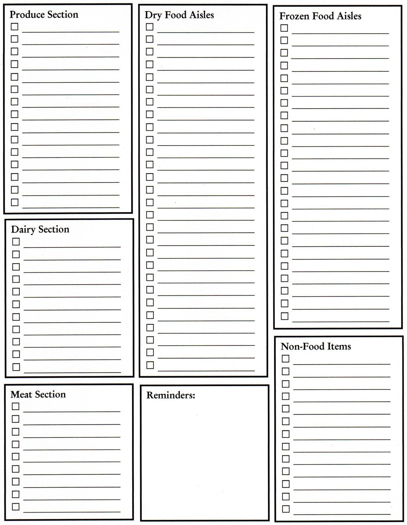Need A Blank Spreadsheet In Grocery Spreadsheet And Grocery List Blank Template Great Idea Need