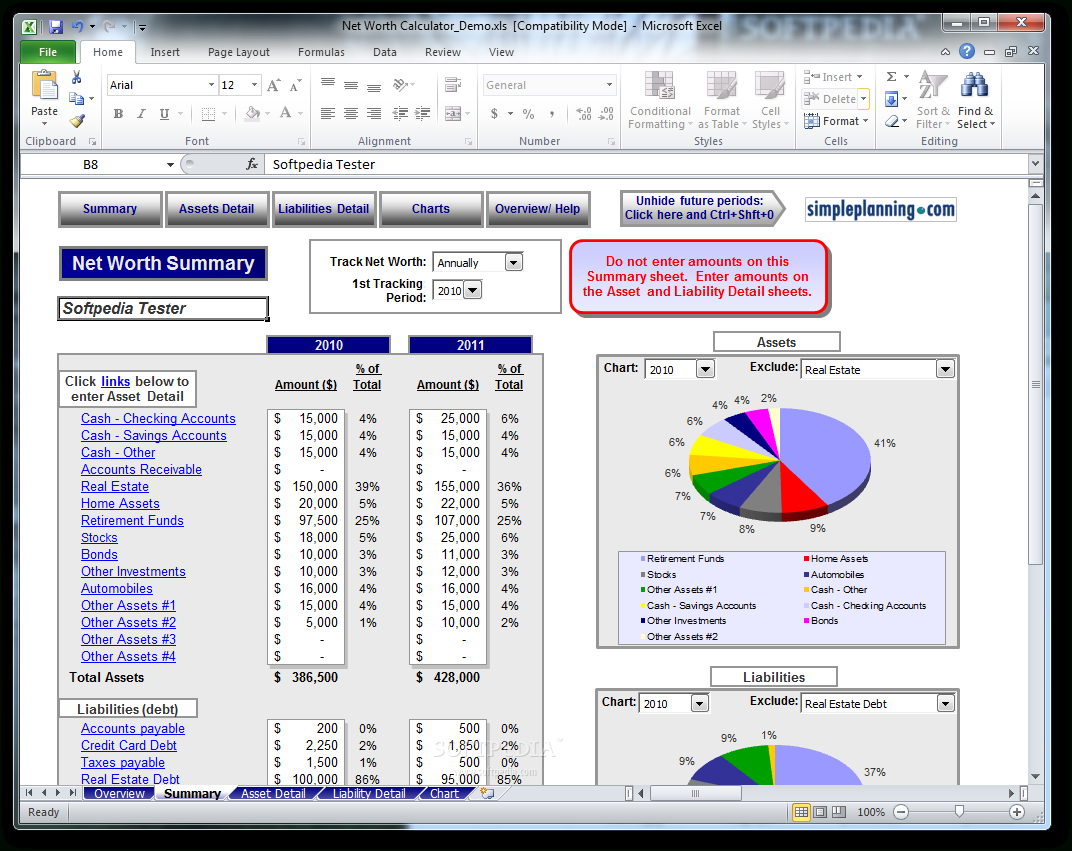 Personal Net Worth Worksheet