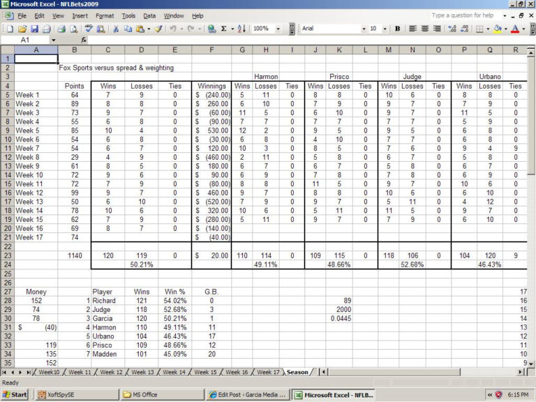 Nfl Stats Spreadsheet —