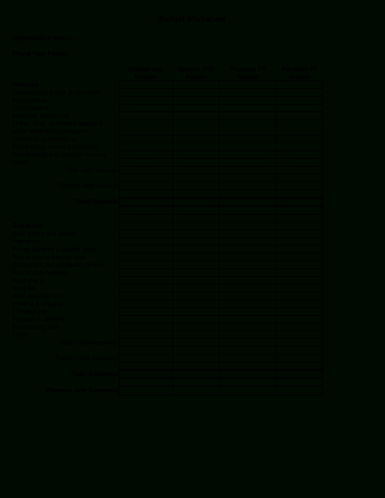 Non Profit Budget Spreadsheet With Free Non Profit Startup Budget  Templates At Allbusinesstemplates