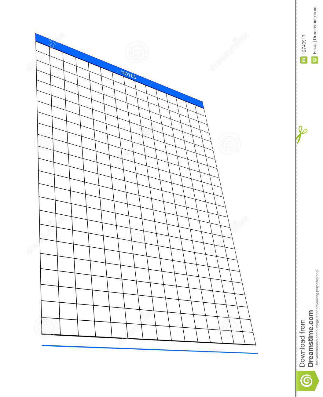 Notepad Spreadsheet With One Blank Notepad Organizer, Empty Spreadsheet, Stock Image  Image