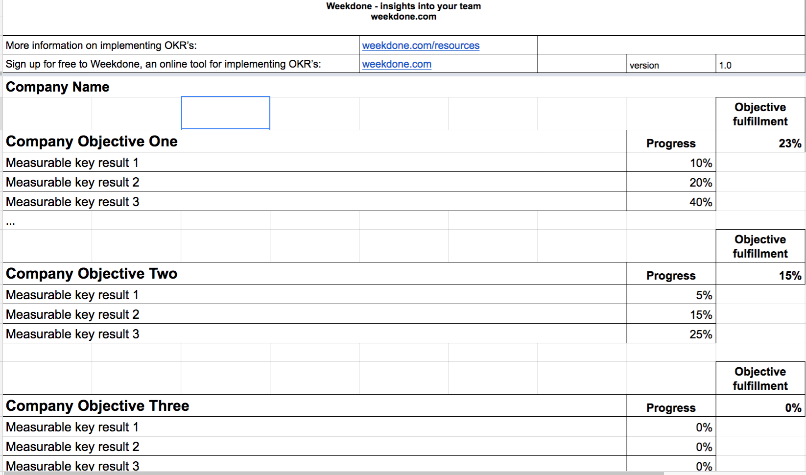 Okr Spreadsheet Template Throughout Okr Report Spreadsheet Template  Viablesynergy