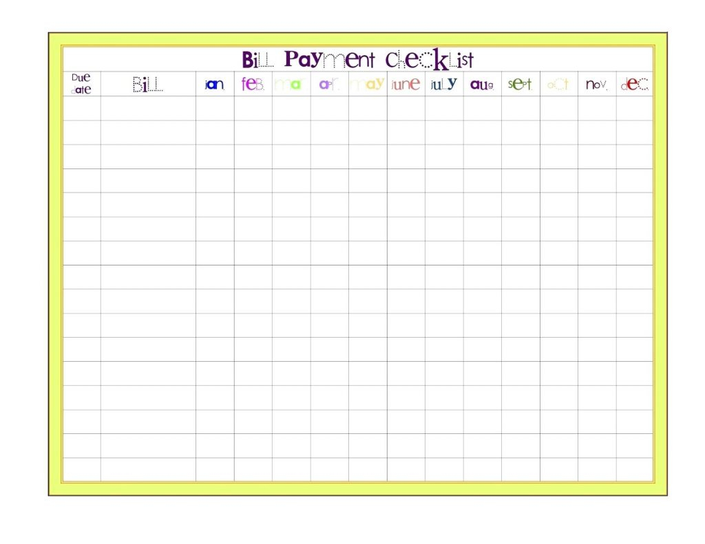 Online Bill Organizer Spreadsheet In Bill Calendar Template Printable Monthly Organizer Online Templates