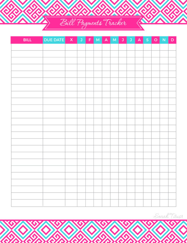 Online Bill Organizer Spreadsheet regarding Home Finance Bill Organizer ...