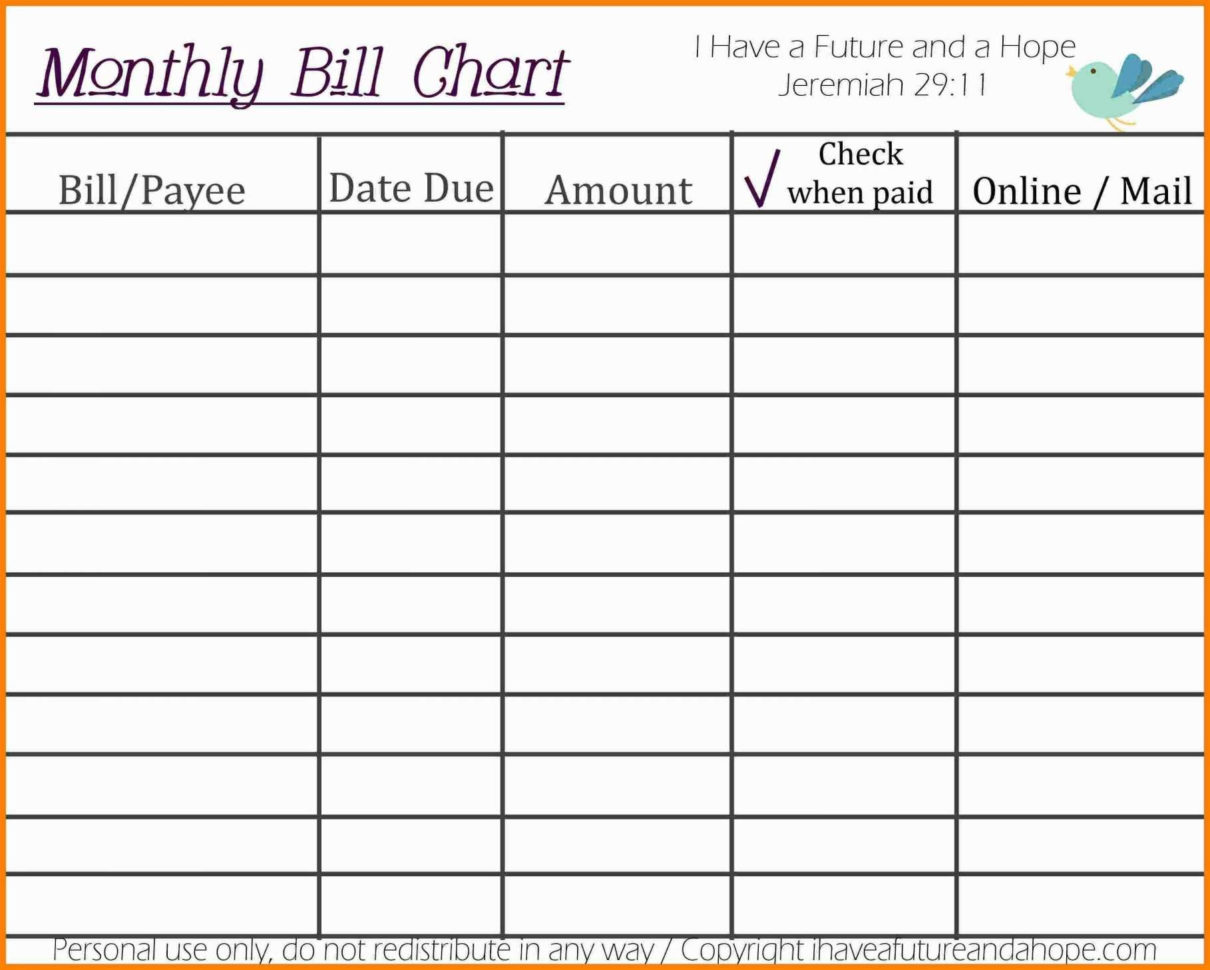 Online Bill Organizer Spreadsheet With 20+ New Monthly Bill Organizer Template ~ Premium Worksheet